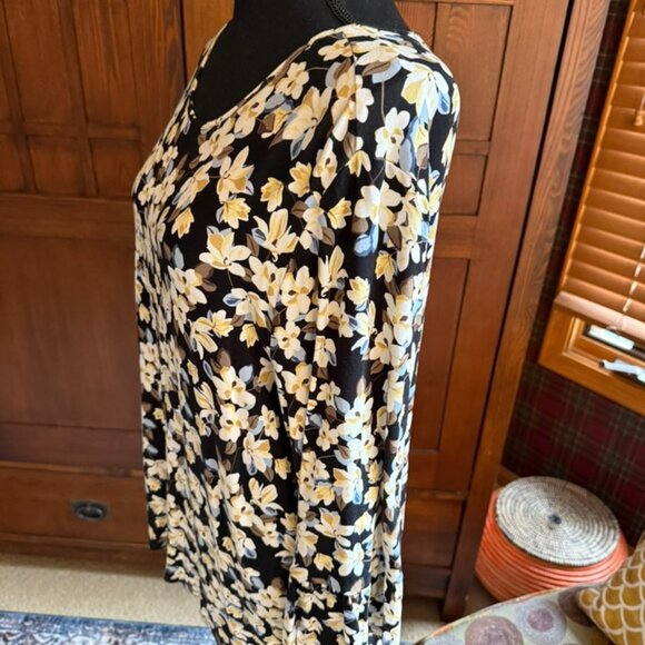 J. Jill Long Sleeve Floral Print Knit Top, Size Large - Picture 2 of 8